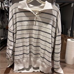 Striped White and Black Men's Sweater